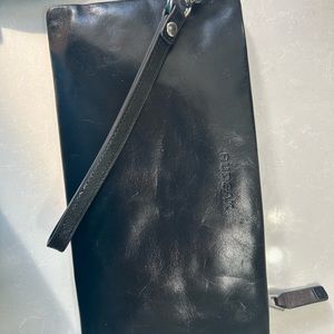 RUDSAK Genuine leather pouch/wallet multi strap (crossbody and/or clutch ) black